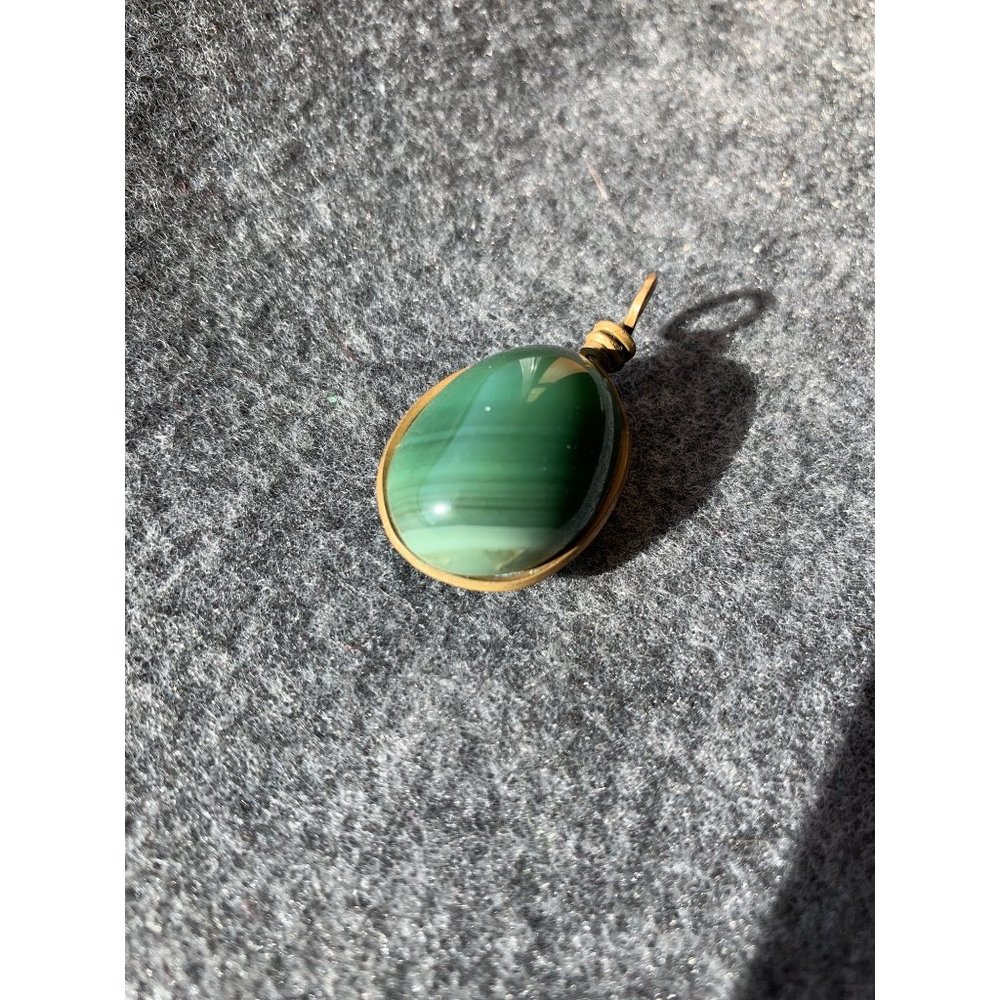 Artisan Twisted Wire Holder, Natural Stone  OS Green   Green Agate